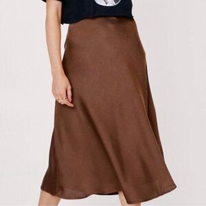 NWT recycled satin Midi Skirt